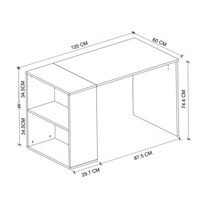 meg-GP041-0121,1-5 ΓΡΑΦΕΙΟ ΕΡΓΑΣΙΑΣ SMYRNA MEGAPAP ΧΡΩΜΑ ΛΕΥΚΟ 120X60X74,4ΕΚ.