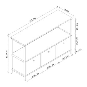 meg-GP041-0122,1-4 ΜΠΟΥΦΕΣ MARS MEGAPAP ΧΡΩΜΑ RUSTIC ΚΑΡΥΔΙ 122X36X80,1ΕΚ.