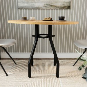 meg-GP041-0128,1-2 ΤΡΑΠΕΖΙ ROMA MEGAPAP ΧΡΩΜΑ PINE OAK Ø80X75ΕΚ.