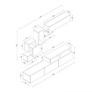 meg-GP042-0004,1-3 ΣΥΝΘΕΣΗ ΤΗΛΕΟΡΑΣΗΣ STAMATIA MEGAPAP ΑΠΟ ΜΕΛΑΜΙΝΗ ΧΡΩΜΑ ΛΕΥΚΟ 210X36,8X46,8ΕΚ.