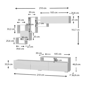 meg-GP042-0004,1-5 ΣΥΝΘΕΣΗ ΤΗΛΕΟΡΑΣΗΣ STAMATIA MEGAPAP ΧΡΩΜΑ ΛΕΥΚΟ 210X36,8X46,8ΕΚ.