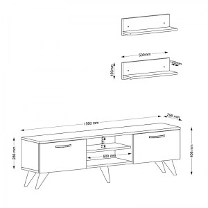 meg-GP042-0007,1-4 ΣΥΝΘΕΣΗ ΤΗΛΕΟΡΑΣΗΣ COLIN MEGAPAP ΑΠΟ ΜΕΛΑΜΙΝΗ ΧΡΩΜΑ ΛΕΥΚΟ - ΚΑΡΥΔΙ 150X30X40,6ΕΚ.