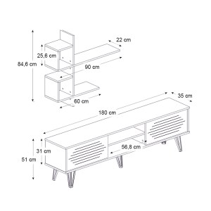 meg-GP042-0015,2-5 ΣΥΝΘΕΣΗ ΤΗΛΕΟΡΑΣΗΣ SALERNO MEGAPAP ΧΡΩΜΑ ΛΕΥΚΟ 180X35X51ΕΚ.