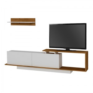meg-GP042-0029,2-2 ΕΠΙΠΛΟ ΤΗΛΕΟΡΑΣΗΣ NOVARA MEGAPAP ΑΠΟ ΜΕΛΑΜΙΝΗ ΧΡΩΜΑ ΛΕΥΚΟ - ΚΑΡΥΔΙ 180X29,6X45ΕΚ.