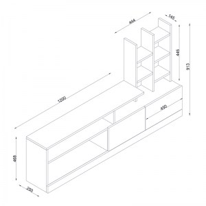 meg-GP042-0030,1-4 ΕΠΙΠΛΟ ΤΗΛΕΟΡΑΣΗΣ PESARO MEGAPAP ΑΠΟ ΜΕΛΑΜΙΝΗ ΧΡΩΜΑ ΛΕΥΚΟ 165X25X91,3ΕΚ.