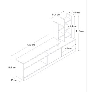 meg-GP042-0030,1-6 ΣΥΝΘΕΣΗ ΤΗΛΕΟΡΑΣΗΣ PESARO MEGAPAP ΧΡΩΜΑ ΛΕΥΚΟ 165X25X91,3ΕΚ.