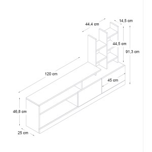 meg-GP042-0030,2-5 ΣΥΝΘΕΣΗ ΤΗΛΕΟΡΑΣΗΣ PESARO MEGAPAP ΧΡΩΜΑ SEPET OAK 165X25X91,3ΕΚ.