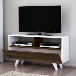 meg-GP042-0040,1-1 ΕΠΙΠΛΟ ΤΗΛΕΟΡΑΣΗΣ NOVELA MEGAPAP ΑΠΟ ΜΕΛΑΜΙΝΗ ΧΡΩΜΑ ΛΕΥΚΟ - ΚΑΡΥΔΙ 90X29,5X50ΕΚ.