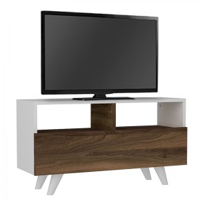 meg-GP042-0040,1-2 ΕΠΙΠΛΟ ΤΗΛΕΟΡΑΣΗΣ NOVELA MEGAPAP ΑΠΟ ΜΕΛΑΜΙΝΗ ΧΡΩΜΑ ΛΕΥΚΟ - ΚΑΡΥΔΙ 90X29,5X50ΕΚ.