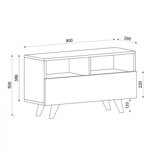 meg-GP042-0040,1-3 ΕΠΙΠΛΟ ΤΗΛΕΟΡΑΣΗΣ NOVELA MEGAPAP ΑΠΟ ΜΕΛΑΜΙΝΗ ΧΡΩΜΑ ΛΕΥΚΟ - ΚΑΡΥΔΙ 90X29,5X50ΕΚ.