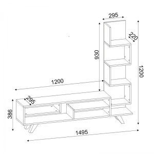 meg-GP042-0043,1-3 ΕΠΙΠΛΟ ΤΗΛΕΟΡΑΣΗΣ GRANADA MEGAPAP ΑΠΟ ΜΕΛΑΜΙΝΗ ΧΡΩΜΑ ΛΕΥΚΟ - CORDOBA 149,5X29,5X120ΕΚ.