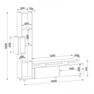 meg-GP042-0046,1-4 ΕΠΙΠΛΟ ΤΗΛΕΟΡΑΣΗΣ TULIP MEGAPAP ΑΠΟ ΜΕΛΑΜΙΝΗ ΧΡΩΜΑ ΛΕΥΚΟ 160X29,5X160ΕΚ.