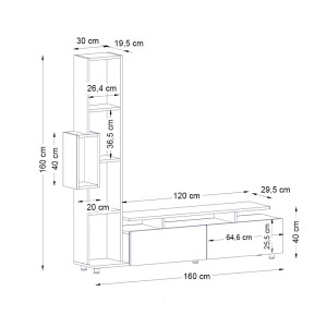 meg-GP042-0046,1-8 ΣΥΝΘΕΣΗ ΤΗΛΕΟΡΑΣΗΣ TULIP MEGAPAP ΧΡΩΜΑ ΛΕΥΚΟ 160X29,5X160ΕΚ.