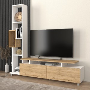 meg-GP042-0046,3-0 ΣΥΝΘΕΣΗ ΤΗΛΕΟΡΑΣΗΣ TULIP MEGAPAP ΧΡΩΜΑ ΛΕΥΚΟ - SEPET OAK 160X29,5X160ΕΚ.