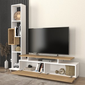 meg-GP042-0046,3-1 ΣΥΝΘΕΣΗ ΤΗΛΕΟΡΑΣΗΣ TULIP MEGAPAP ΧΡΩΜΑ ΛΕΥΚΟ - SEPET OAK 160X29,5X160ΕΚ.
