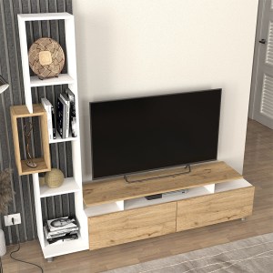 meg-GP042-0046,3-2 ΣΥΝΘΕΣΗ ΤΗΛΕΟΡΑΣΗΣ TULIP MEGAPAP ΧΡΩΜΑ ΛΕΥΚΟ - SEPET OAK 160X29,5X160ΕΚ.