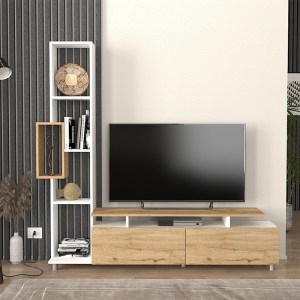 meg-GP042-0046,3-3 ΣΥΝΘΕΣΗ ΤΗΛΕΟΡΑΣΗΣ TULIP MEGAPAP ΧΡΩΜΑ ΛΕΥΚΟ - SEPET OAK 160X29,5X160ΕΚ.