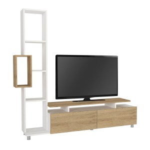 meg-GP042-0046,3-5 ΣΥΝΘΕΣΗ ΤΗΛΕΟΡΑΣΗΣ TULIP MEGAPAP ΧΡΩΜΑ ΛΕΥΚΟ - SEPET OAK 160X29,5X160ΕΚ.
