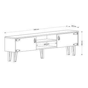 meg-GP042-0057,1-5 ΕΠΙΠΛΟ ΤΗΛΕΟΡΑΣΗΣ COSTA MEGAPAP ΑΠΟ ΜΕΛΑΜΙΝΗ ΧΡΩΜΑ VINTAGE PATIK - ΜΑΥΡΟ 180X29,5X49ΕΚ.