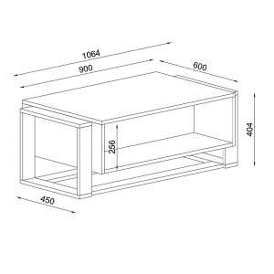 meg-GP042-0067,1-4 ΤΡΑΠΕΖΑΚΙ ΣΑΛΟΝΙΟΥ SERINA MEGAPAP ΑΠΟ ΜΕΛΑΜΙΝΗ ΧΡΩΜΑ ΜΑΥΡΟ ΕΦΕ ΜΑΡΜΑΡΟΥ 107X60X40ΕΚ.