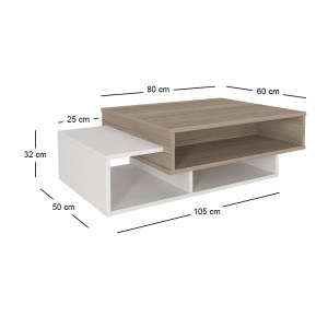 meg-GP042-0071,2-4 ΤΡΑΠΕΖΑΚΙ ΣΑΛΟΝΙΟΥ TAB MEGAPAP ΧΡΩΜΑ ΛΕΥΚΟ - CORDOBA 105X60X32ΕΚ.