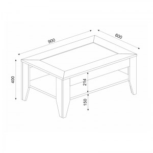 meg-GP042-0077,1-4 ΤΡΑΠΕΖΑΚΙ ΣΑΛΟΝΙΟΥ MADURA MEGAPAP ΑΠΟ ΜΕΛΑΜΙΝΗ ΧΡΩΜΑ SAPPHIRE 90X60X40ΕΚ.