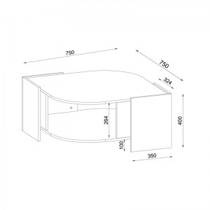 meg-GP042-0078,1-4 ΤΡΑΠΕΖΑΚΙ ΣΑΛΟΝΙΟΥ MARBEL MEGAPAP ΑΠΟ ΜΕΛΑΜΙΝΗ ΧΡΩΜΑ ΚΑΡΥΔΙ - ΜΑΥΡΟ ΕΦΕ ΜΑΡΜΑΡΟΥ 75X75X40ΕΚ.