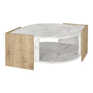 meg-GP042-0078,2-0 ΤΡΑΠΕΖΑΚΙ ΣΑΛΟΝΙΟΥ MARBEL MEGAPAP ΧΡΩΜΑ SAPPHIRE OAK - ΛΕΥΚΟ ΕΦΕ ΜΑΡΜΑΡΟΥ 75X75X40ΕΚ.