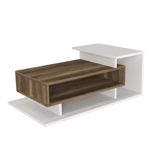 meg-GP042-0079,1-3 ΤΡΑΠΕΖΑΚΙ ΣΑΛΟΝΙΟΥ FLYNN MEGAPAP ΧΡΩΜΑ ΛΕΥΚΟ - ΚΑΡΥΔΙ 90X50X35ΕΚ.