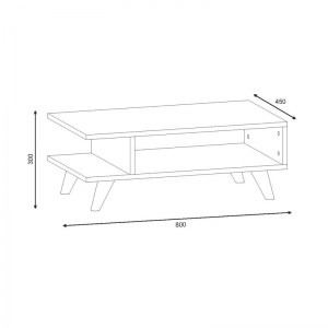 meg-GP042-0080,1-3 ΤΡΑΠΕΖΑΚΙ ΣΑΛΟΝΙΟΥ TITUS MEGAPAP ΑΠΟ ΜΕΛΑΜΙΝΗ ΧΡΩΜΑ ΛΕΥΚΟ 80X45X30ΕΚ.