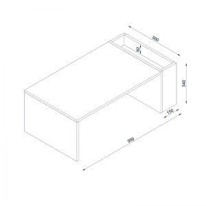 meg-GP042-0085,1-3 ΤΡΑΠΕΖΑΚΙ ΣΑΛΟΝΙΟΥ VIEW MEGAPAP ΑΠΟ ΜΕΛΑΜΙΝΗ ΧΡΩΜΑ ΛΕΥΚΟ 95X50X34ΕΚ.