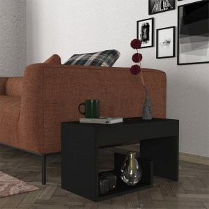 meg-GP042-0092,3-1 ΤΡΑΠΕΖΑΚΙ ΒΟΗΘΗΤΙΚΟ ROSANA MEGAPAP ΧΡΩΜΑ ΜΑΥΡΟ 35X29,5X60ΕΚ.