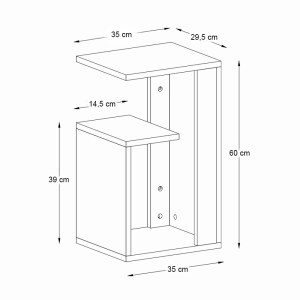 meg-GP042-0092,3-4 ΤΡΑΠΕΖΑΚΙ ΒΟΗΘΗΤΙΚΟ ROSANA MEGAPAP ΧΡΩΜΑ ΜΑΥΡΟ 35X29,5X60ΕΚ.