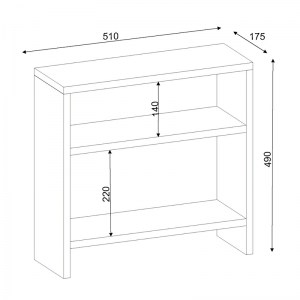 meg-GP042-0095,1-2 ΤΡΑΠΕΖΑΚΙ ΒΟΗΘΗΤΙΚΟ SILVANUS MEGAPAP ΑΠΟ ΜΕΛΑΜΙΝΗ ΧΡΩΜΑ ΛΕΥΚΟ 51X17,5X49ΕΚ.