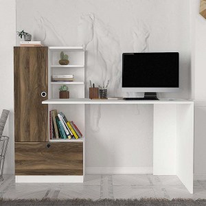 meg-GP042-0110,1-2 ΓΡΑΦΕΙΟ ΕΡΓΑΣΙΑΣ DOMINGO MEGAPAP ΑΠΟ ΜΕΛΑΜΙΝΗ ΧΡΩΜΑ ΛΕΥΚΟ - ΚΑΡΥΔΙ 149,5X60X120ΕΚ.