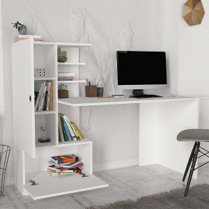 meg-GP042-0110,2-1 ΓΡΑΦΕΙΟ ΕΡΓΑΣΙΑΣ DOMINGO MEGAPAP ΑΠΟ ΜΕΛΑΜΙΝΗ ΧΡΩΜΑ ΛΕΥΚΟ 149,5X60X120ΕΚ.
