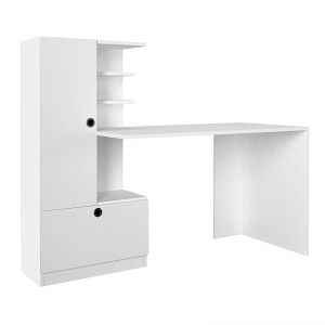meg-GP042-0110,2-5 ΓΡΑΦΕΙΟ ΕΡΓΑΣΙΑΣ DOMINGO MEGAPAP ΑΠΟ ΜΕΛΑΜΙΝΗ ΧΡΩΜΑ ΛΕΥΚΟ 149,5X60X120ΕΚ.