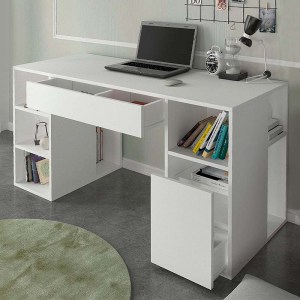 meg-GP042-0112,1-1 ΓΡΑΦΕΙΟ ΕΡΓΑΣΙΑΣ PONTUS MEGAPAP ΑΠΟ ΜΕΛΑΜΙΝΗ ΧΡΩΜΑ ΛΕΥΚΟ 145X60X74,4ΕΚ.