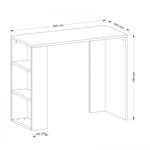 meg-GP042-0115,1-4 ΓΡΑΦΕΙΟ ΕΡΓΑΣΙΑΣ NETENIA MEGAPAP ΑΠΟ ΜΕΛΑΜΙΝΗ ΧΡΩΜΑ ΛΕΥΚΟ 90X40X74ΕΚ.