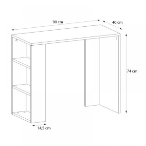 meg-GP042-0115,3-4 ΓΡΑΦΕΙΟ ΕΡΓΑΣΙΑΣ NETENIA MEGAPAP ΧΡΩΜΑ ΑΝΘΡΑΚΙ 90X40X74ΕΚ.