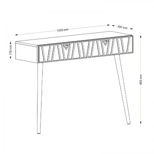 meg-GP042-0132,1-6 ΚΟΝΣΟΛΑ ΜΕΛΑΜΙΝΗΣ FOREST MEGAPAP ΧΡΩΜΑ ΛΑΔΙ - ΚΑΡΥΔΙ 120X35X89,3ΕΚ.