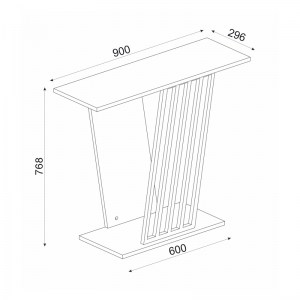 meg-GP042-0135,1-4 ΚΟΝΣΟΛΑ ΜΕΛΑΜΙΝΗΣ GRAVITY MEGAPAP ΧΡΩΜΑ ΜΑΥΡΟ ΕΦΕ ΜΑΡΜΑΡΟΥ - ΧΡΥΣΟ 90X60X76,8ΕΚ.