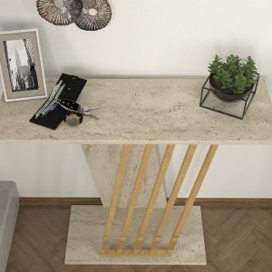 meg-GP042-0135,2-1 ΚΟΝΣΟΛΑ GRAVITY MEGAPAP ΧΡΩΜΑ TRAVERTINE - ΧΡΥΣΟ 90X29,6X76,8ΕΚ.
