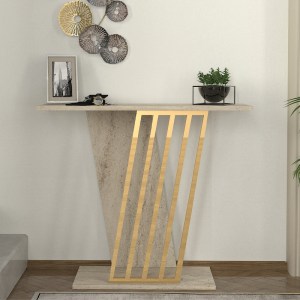 meg-GP042-0135,2-2 ΚΟΝΣΟΛΑ GRAVITY MEGAPAP ΧΡΩΜΑ TRAVERTINE - ΧΡΥΣΟ 90X29,6X76,8ΕΚ.