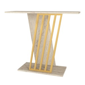 meg-GP042-0135,2-3 ΚΟΝΣΟΛΑ GRAVITY MEGAPAP ΧΡΩΜΑ TRAVERTINE - ΧΡΥΣΟ 90X29,6X76,8ΕΚ.