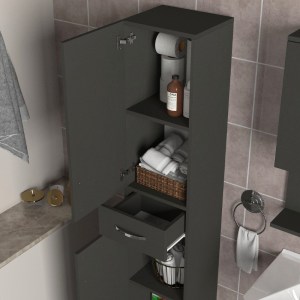 meg-GP042-0146,2-2 ΝΤΟΥΛΑΠΙ ΚΟΥΖΙΝΑΣ - ΜΠΑΝΙΟΥ SELINA MEGAPAP ΧΡΩΜΑ ΑΝΘΡΑΚΙ 35X31X179ΕΚ.