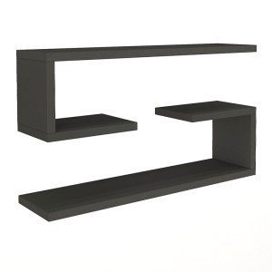 meg-GP042-0160,2-3 ΡΑΦΙΕΡΑ ΤΟΙΧΟΥ JENIKA MEGAPAP 2 ΤΕΜΑΧΙΩΝ ΧΡΩΜΑ ΑΝΘΡΑΚΙ 60X14,5X18ΕΚ.