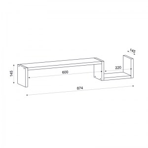 meg-GP042-0166,1-2 ΡΑΦΙΕΡΑ ΤΟΙΧΟΥ HAPPY MEGAPAP ΑΠΟ ΜΕΛΑΜΙΝΗ ΧΡΩΜΑ ΛΕΥΚΟ 87,4X14,5X14,5ΕΚ.