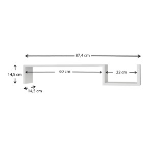 meg-GP042-0166,1-4 ΡΑΦΙΕΡΑ ΤΟΙΧΟΥ HAPPY MEGAPAP ΧΡΩΜΑ ΛΕΥΚΟ 87,4X14,5X14,5ΕΚ.