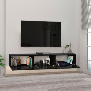 meg-GP042-0169,3-1 ΕΠΙΠΛΟ ΤΗΛΕΟΡΑΣΗΣ ΕΠΙΤΟΙΧΙΟ DAMLA MEGAPAP ΑΠΟ ΜΕΛΑΜΙΝΗ ΜΕ LED ΧΡΩΜΑ ΜΑΥΡΟ ΕΦΕ ΜΑΡΜΑΡΟΥ 180X29,5X29,5ΕΚ.